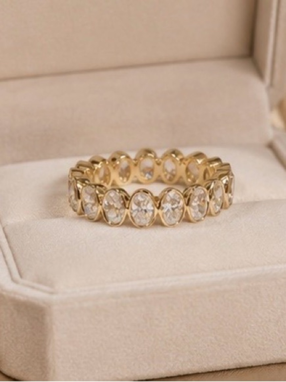 Luxury Gold Oval Eternity Band Ring